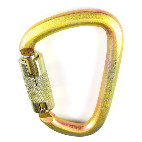 Stainless Steel Carabiner 50 kN Rated Heavy Duty Locking Carabiner With Auto Twist Gate And One Inch Opening ANSI CSA EN 362