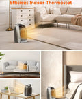 Portable 1500W Space Heater For Desk And Room With 4 Modes And Timer in living room and bedroom setups