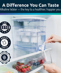 Go To Alkaline Countertop Water Filter Dispenser With 53 Cup Capacity Mineralized Water Up To PH 9 BPA Free White Finish in fridge