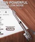 12V linear actuator with controller, 10-inch stroke, silver metal cylinder mounted on wood panel