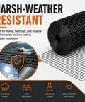 Built Like A Brick 1/2 Inch Hardware Cloth Tough As Nails Chicken Wire Fencing Roll For Yard Birds And Garden Protection 48 By 100 Feet 19 Gauge Steel Mesh Barrier rolled up for outdoor use and protection against harsh weather.