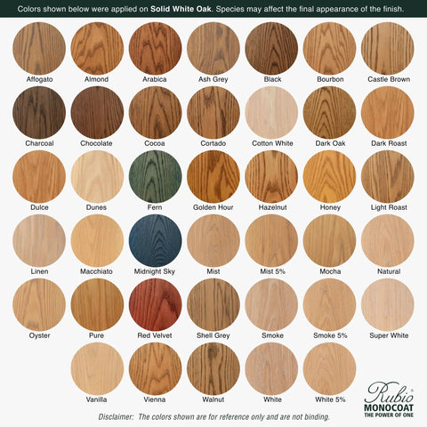 Image showing color samples including Bourbon for One Layer Wood Stain and Finish in Bourbon Color Oil Plus 2C Quick Dry Linseed Wood Oil.