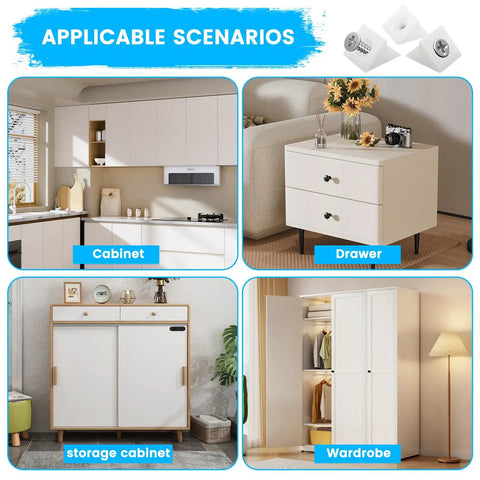 Fifty Pcs Drawer Angle Brackets With Screws Repair Kit For Sagging Furniture Bottom Support And Mending Wedges usage examples.
