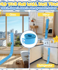 15 Foot Cobalt Blue Flexible Race Car Track With Two Lanes Includes Suction Cups Built For Epic Mini Races And Stunts Compatible With Diecast 1 50th Cars Like Hot Wheels And Matchbox Endless Layouts For Jumping Merging And Marathon Play displayed on glass, mirror, and refrigerator surfaces.