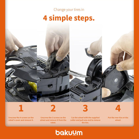 Roomba Tire Set For Roomba Series 500 600 700 800 900 Anti Slip Great Adhesion And Easy Install Includes Blade For Quick Old Tire Removal No Fuss Side Drive Wheels installation guide