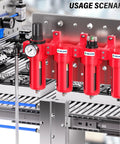 Half Inch NPT Air Drying System With Four Stage Filtration Desiccant Dryer And Regulator For Pneumatic Lines in workshop setup
