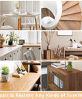 All In One Wood Repair Kit With 6 Oak Color Fillers, 6 Touch Up Markers for tables, stairs, cabinets, and living room furniture.
