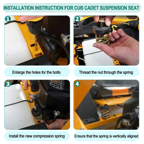Step-by-step guide for Seat Suspension Kit For Zero Turn Mowers And Lawn Tractors Replacement Mower Compression Seat Spring 283516