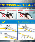 Installation guide for Top Shelf Silicone Wiper Blades For Nissan Rogue And Pathfinder 2014 To 2025 with correct steps.