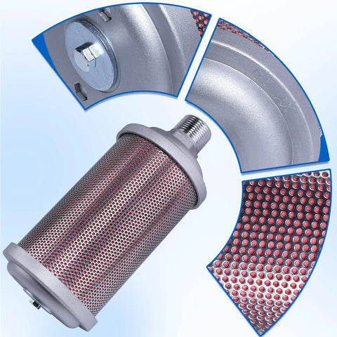 Heavy-Duty Exhaust Silencer For Air Compressors, Vacuum Pumps, And Dryers, 1 Inch NPT Male Interface, Quieting Muffler Reducing Noise For Industrial Equipment, Durable Construction And Easy Install.