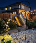 Solar Powered Watering Can Fountain With Cascading Warm White Fairy Lights For Outdoor Gardens And Yards Waterproof Metal Fountain Yard Patio Lawn Ornament
