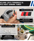 Rock Solid Heavy Duty Cable Cutter For Thick Battery Copper And Aluminum Wires With Ergonomic Comfort Grip, cutting wires with attached heat shrink tubing.