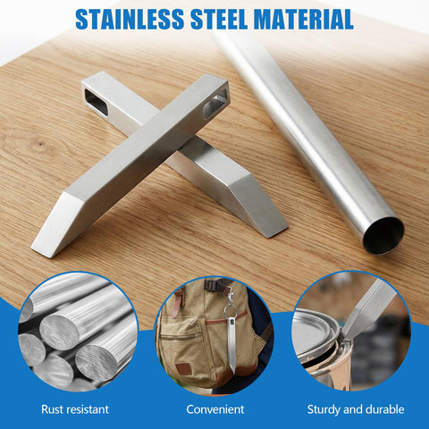 8 Piece Stainless Steel EDC Pry Bar Set For Everyday Carry, showing compact pry bars, keychain attached, and box opener use