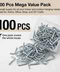 Level Up Your Home Storage Game With These 100 Pack Stainless Steel L Hooks Right Angle Screw Eye Hooks Rust Resistant Wall Mounts For Keys Jewelry And Quick Office Ready Setup Anytime Now, 100 pcs in storage container.