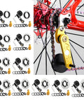 Upgrade Your Ride With This Tough Aluminum And Steel Single Speed Conversion Kit Chain Tensioner Guide For Easy Bicycles Adjuster Setup That Prevents Derailments And Keeps You Cruising Smooth On Every Dirt Track Or City Street Without Breaking A, installed on red bike