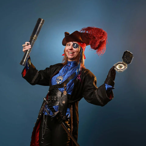 Pirate Themed Telescope And Compass Prop Set With Eye Patch For Themed Parties Stage Plays And Cosplay Vintage Treasure Sundial Accessory For Ship Captain Decor Durable Plastic Props For All Ages, pirate costume with telescope and compass