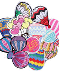 13 Piece Hot Air Balloon Iron On Patches Set With Colorful Embroidered Appliques For Clothes Hats Bags Jeans Dresses And Shirts