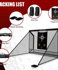 Heavy Duty Golf Hitting Net With Target Cloth 10 X 7.5 Feet Side Barriers Backyard Practice Net For Home Garage Swing Training Indoor