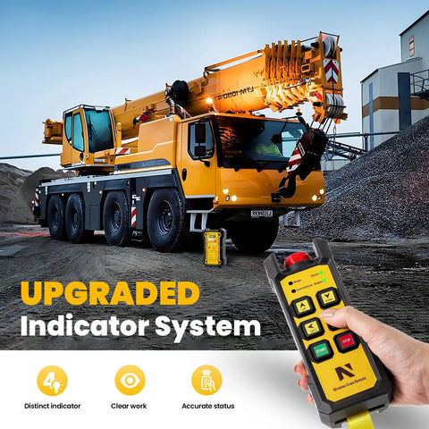 Wireless Crane Remote Control For Hoist And Truck 12V Four Button Industrial Crane Controller With 984 Feet Range and Indicator