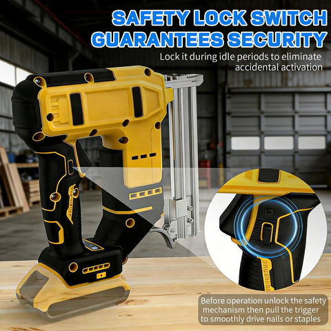 Heavy Duty 18 Gauge Cordless Brad Nailer Staple Gun Combo Smooth Firing 2 In 1 Battery Powered Electric Nailing Tool For Woodworking Trim Cabinetry And Frame Crafts With Zero Hassle Setup No Battery Required Top Shelf Performance