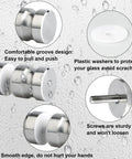 Components of Shower Glass Door Handle For Sliding Doors, Double-Sided Back-To-Back Pull Hardware, SUS304 Stainless Steel Brushed Nickel Finish, Fits 3mm To 15mm Glass
