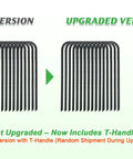Comparison of old and upgraded Heavy Duty Trampoline Stakes 12 Pack 12 Inch Ground Anchors with T-Handle.