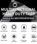 Heavy Duty Tarp Set 4x6 Feet 2 Pack 10.5 Mil Waterproof with metal grommet and multifunctional features for weather protection