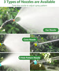 Electric Telescopic Sprayer Wand with 3 Adjustable Nozzles and 16.4 Foot Hose No Fuss Battery Powered Garden Sprayer.