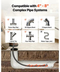Compatible with 4"-8" pipe systems for Reliable Heavy Duty Electric Sewer Snake Auger 100 Feet 3 4 Inch Cable.