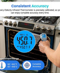 Infrared Thermometer Upgrade 774 Temp Gun For Cooking And Grillin Laser Surface Temp Tool in use near oven with display showing 450.7°F