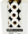 Bulk Pack Masking Film Rolls 12 Rolls 180 Feet Each 24 Inch Width Self Adhering Plastic in case, top view