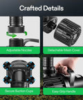 VIVOSUN 4500 GPH submersible pond pump, front view showing adjustable nozzles, mesh cover, suction cups, handle.