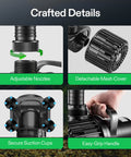 Beast 1600 GPH Submersible Water Pump crafted details, adjustable nozzles, detachable mesh cover, secure suction cups, easy-grip handle.