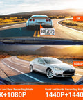 Triple Channel Dash Camera System With Front 4K, Inside Cabin 1440P, Rear 1440P, IR Night Vision, road view images from inside car