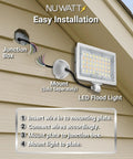 Installation guide for Heavy Duty 50W LED Flood Light With 3CCT 3000K 4000K 5000K IP65 Waterproof Outdoor Security Floodlight 7050LM.