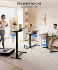 People using Adjustable Height C Shaped End Table With Split Tilting Top And Gas Spring Lift at different heights in a living room