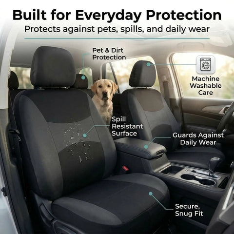 Universal Car Seat Covers Full Set For SUV Truck Sedan Van, All Purpose Cloth Seat Cover Set, Airbag Compatible And Washable in car