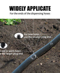 100 Pack One Quarter Inch Drip Irrigation Plugs With Barbed End Caps in garden soil for sprinkler hose setup