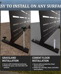 Easy to install Six Foot Outdoor Metal Privacy Screen Freestanding Privacy Fence Room Divider for versatile surfaces.