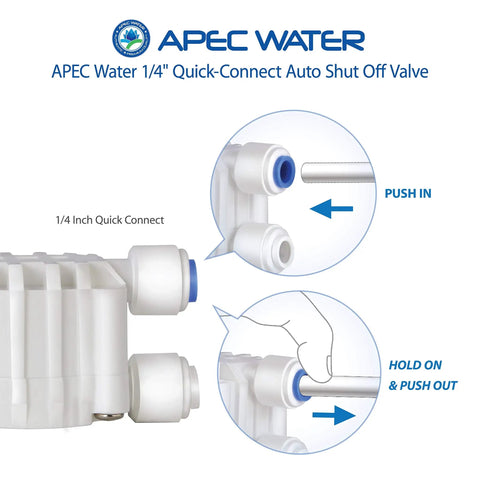 Automatic Shut Off Valve Replacement For Reverse Osmosis Systems Plug And Play Easy Install One Quarter Inch Quick Connect Detail