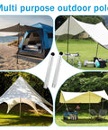 Double Pack 6.56 Foot Beach Tent Poles Replacement For Neso And Gigante Canopies, Aluminum Alloy Poles in various outdoor setups