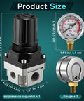 Product image of Air Regulator With 0 To 200 Psi Gauge And Four Port Adjustable Regulator, Fits Craftsman DeWalt DeVilbiss Air Compressors
