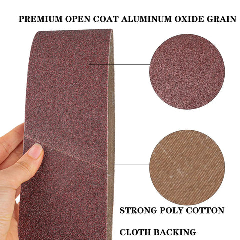 Beast Heavy Duty 4x36 Sanding Belts Set 15 Belts For Belt Sanders Aluminum Oxide Paper showing texture and cloth backing