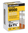 Pro Grade Self Drilling Trim Screws Skip The Boring Pilot Stage Quick Drive Action Installation Size Six X One Five Eighth Inches Two Zero Nine Pack packaging and specifications.