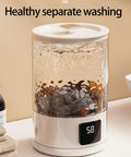 Portable Cordless Washing Machine For Socks And Delicates 3000Mah Battery Hands Free Mini Laundry Scrubber in action with clear water.