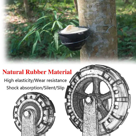 Heavy Duty Rubber Caster Wheels With Brake 4 Pack Swivel Trolley Casters Built Tough As Nails With Thick Steel Brackets for natural rubber use.
