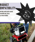 Border Edger Attachment Kit For Earthquake Cultivators MAC MC33 MC43 MC440 Series Replaces 15073 Easy Install with star-shaped tines