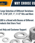 Stainless Steel Fender Flat Washers 200 Pcs M8 X 16mm For Bolts And Screws, 304 Stainless beside brand info
