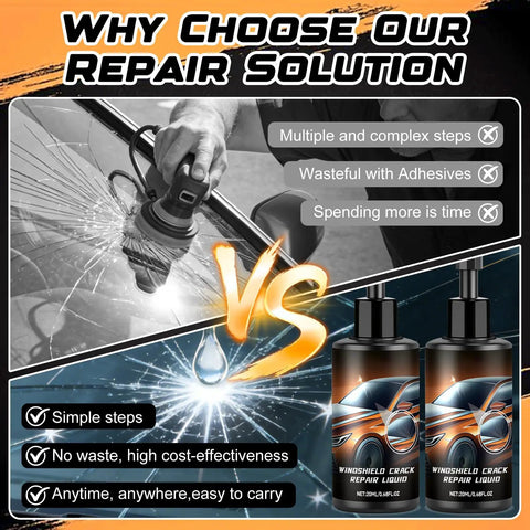 All Purpose Windshield Crack Repair Kit for Chips and Cracks Fast Glass Repair Liquid Glue for Cars Auto Window 2026 Model in use.
