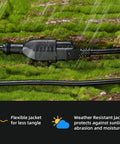 All Weather Waterproof Power Extension Cord 16 AWG Heavy Duty SJTW Indoor Outdoor 10 Ft NEMA 5-15P To 5-15R 2 Pack Black UL Listed